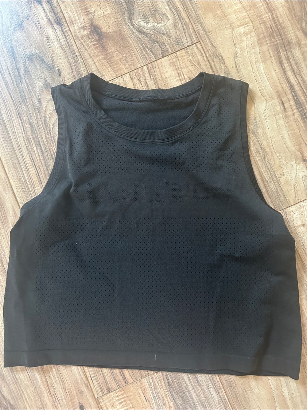 lululemon athletica Black Mesh Crop Tank